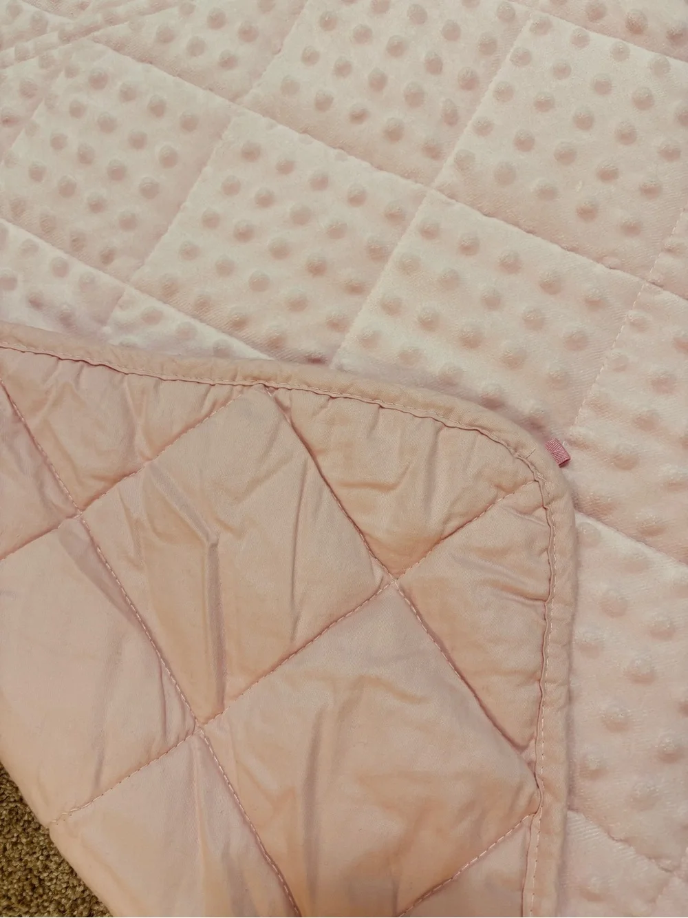 Pink Minky Cotton Sensory Weighted Blanket 3 lbs Kids washable